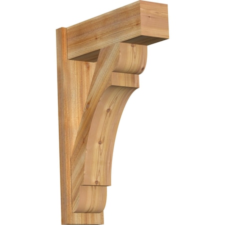 Ekena Millwork Olympic Block Rough Sawn Outlooker, Western Red Cedar, 8"W x 24"D x 36"H OUT08X24X36OLY05RWR